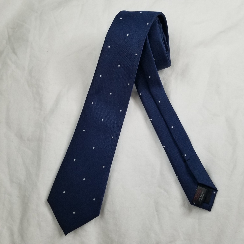 Asos Navy Blue Polka Dot Tie